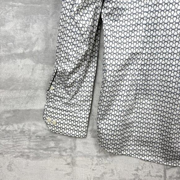 Eton Contemporary Fit Geometric Chain Print Shirt Men Size 40 15¾ Fine Cotton - Picture 7 of 12